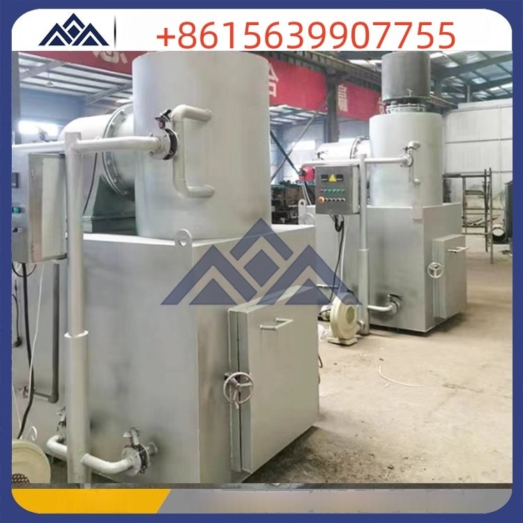 100KG pet cremation incinerator 2000 x 1400 x 3500mm gas filtration dog poop incinerator